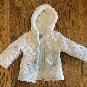 Quilted Hooded Jacket with Gold Accents